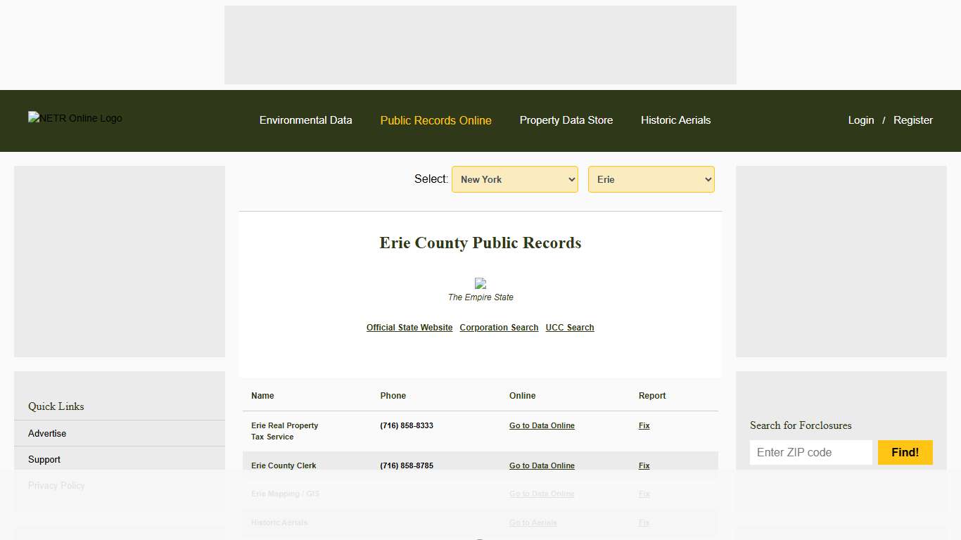 NETR Online • Erie • Erie Public Records, Search Erie Records, Erie Property Tax, New York Property Search, New York Assessor